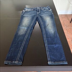 Miss Me Dark Blue Straight Leg Jeans